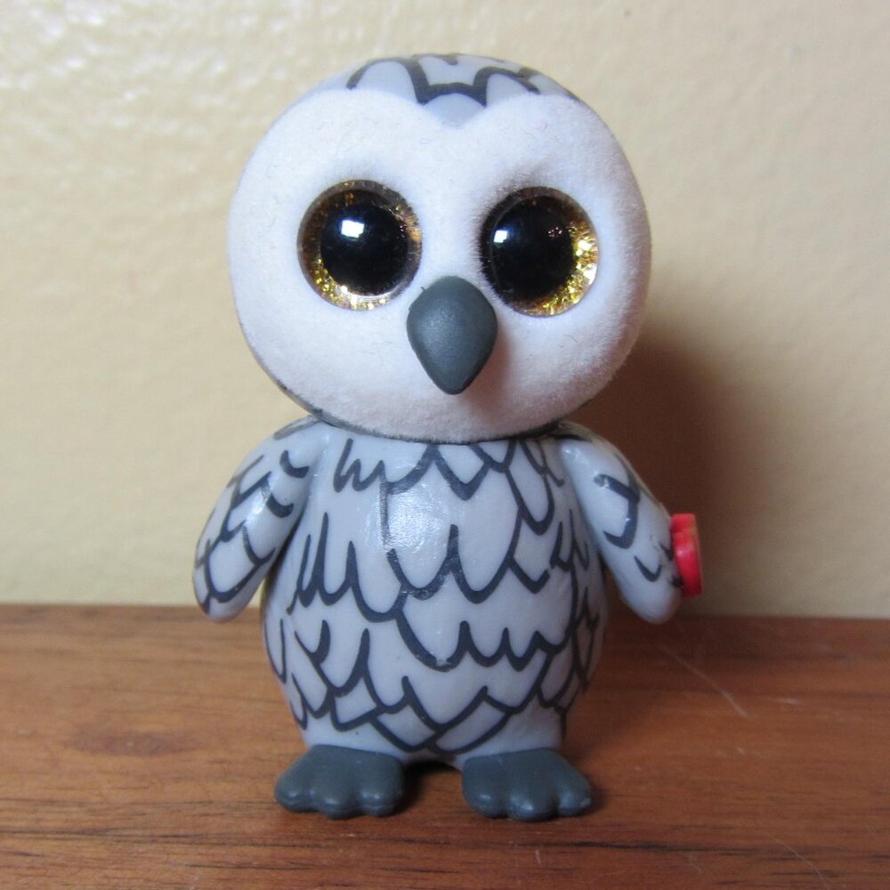 5 for $25 - Ty Beanie Boos Mini Boo figure grey Owlette the owl (W5436)